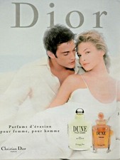 PUBLICITÉ DE PRESSE 1998 DUNE DE DIOR PARFUM D'ÉVASION POUR FEMME POUR HOMME