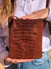 Sac femme "Mona" en cuir italien luxe, compact et élégant, bandoulière ajustable