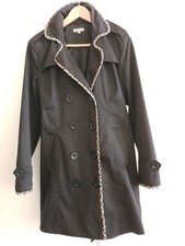 Trench imperméable coton noir liseré panthère BnK Taille 44 Comme NEUF