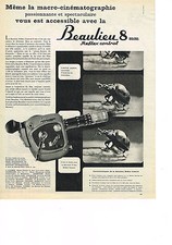 PUBLICITE ADVERTISING   1962   BEAULIEU    reflex control 8mm  Caméra
