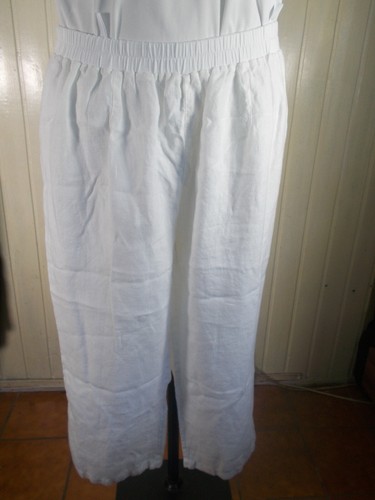 Pantalon court lin blanc