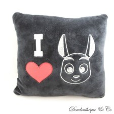 Coussin carré WALIBI peluche noir I love kangourou souvenirs parc 25 cm (VI)