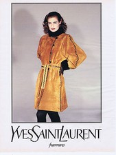 PUBLICITE ADVERTISING 094 1989 YVES SAINT LAURENT fourrures 1