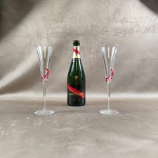 RARE 2 flutes à champagne en verre de Murano fait main et boite Champagne MUMM