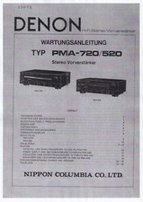 Service Manuel D'Instructions pour Denon PMA-720, PMA-520