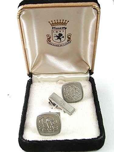 Vintage silvertone cufflinks - cufflinks, &