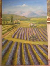 Tableau Paysage Peint À La Main Huile Sur Toile 60x90 CM Avec Cadre Sujet