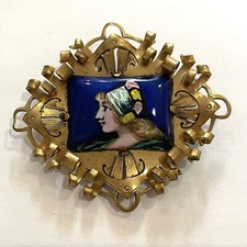 ANCIEN Broche Email de Limoges