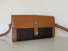 Sac à main baguette en cuir monogramme logo TED LAPIDUS Vintage