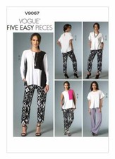 9067 PATRON  VOGUE 5 CREATIONS TUNIQUE A PAN PANTALON COURT LONG XS AU XXL