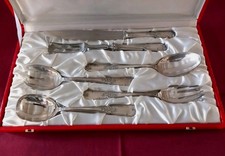 6 couverts  à servir  en métal argenté Frionnet modèle marly dans son ecrin 