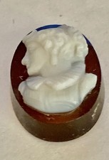 Ancien camée  agate ,pierre dure OVALE PROFIL DE FEMME -N°2