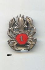 Insigne  , 1  Gpt. Amphibie  /  1  Rgt. Étranger de Cavalerie  ,  carapace rouge