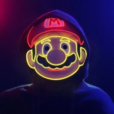 Masque  Super Mario Led Cosplay  Déguisement Lumineux Enfant Carnaval Halloween 