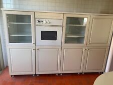 meuble de rangement cuisine  blanc en bois mélaminé avec étagères