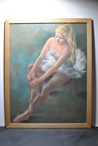 Tableau dessin pastel - , danseuse