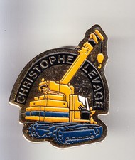 RARE PINS PIN'S .. AGRICULTURE TRACTEUR TRACTOR BTP GRUE LEVAGE CHRISTOPHE ~BL