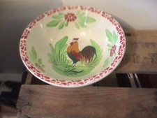 Ancien Saladier Faience Saint Amand ? Coq Vintage Logo Cygne Déco Vaisselle
