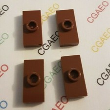 4  X Lego 3794 Plate, Modified 1 x 2 with 1 Stud  REDDISH BROWN