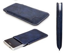 caseroxx Business-Line Poche pour Sony Xperia Z1 COMPACT en bleu fait de Cuir a