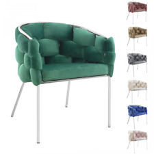 Fauteuil rembourré BALOON BUBBLE ISABELLA effet velours avec cadre argenté