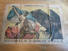 AFFICHE ANCIENNE WW1  EMPRUNT NATIONAL CREDIT LYONNAIS