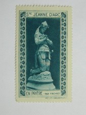 Vignette Sainte Jeanne d'Arc en prière - par Frémiet