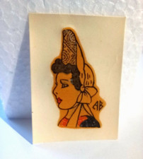 Ancien Chromotransfert décalcomanie "coiffes bretonnes" Vintage