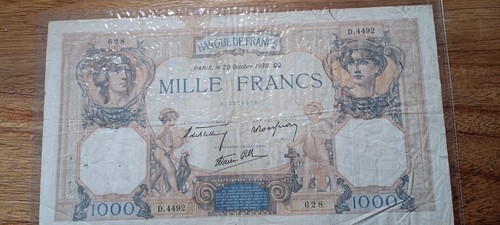 Billet 1000 francs 1938 - francs, bon