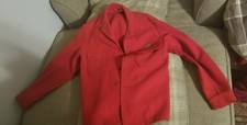 Vintage 60s Boy Scouts BSA Shirt Jacket M Red Wool Button Up Pockets Long Sleeve