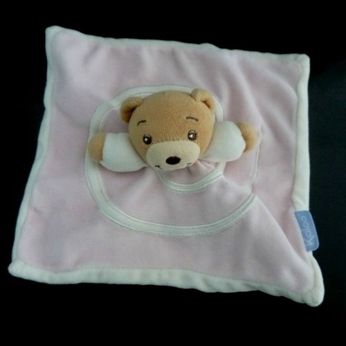 Doudou plat kaloo ours rose - *.,