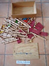 GROS LOT JEU CONSTRUCTION BOIS MAISON RONDINS VRAC 3,8 KG BOITE jouet enfant 