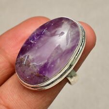 Bague bijou en argent sterling 925 pierre précieuse améthyste taille 6,5