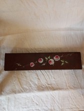 ancienne boite tissu peint décor roses des années 50 60