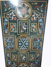 Plateau De Table En Marbre Vert 54" X 32" Inlay Décor De Salle À Manger