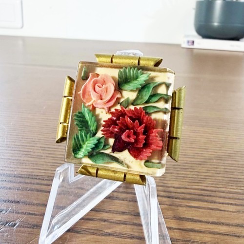 Broche vintage lucite florale - broche,