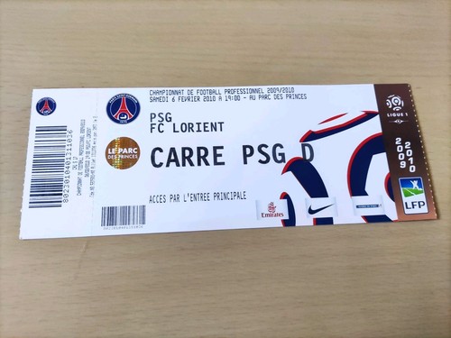 Ticket match psg lorient 2010 - match,