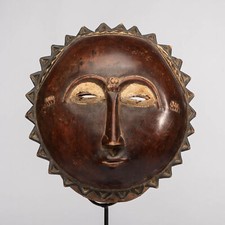 FR1128 MASQUE BAOULE AVEC SOCLE COTE D'IVOIRE AFRIQUE ART TRIBAL AFRICAIN