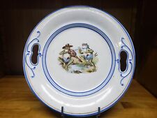 Ancienne assiette humoristique 19eme décor grenouilles