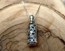 Collier pendentif Mezouza en argent étoile David voyageur prière...