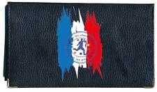 Porte chéquier long portefeuille noir cuir Foot Football On est les champions