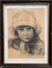 Tableau ancien dessin école d'art russe impressionnisme début XXe siècle