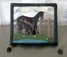 Lutrin de table Porte-livre en fonte à décor de chevaux 25 x 22 cm Poids 1,910 k