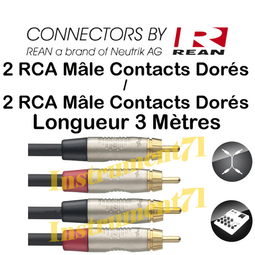 Câble rca mâle vers - mâle,