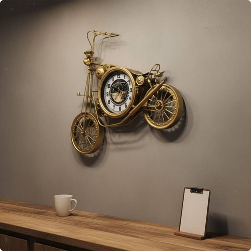 Horloge moto fer forgé - moto,