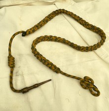 Fourragère Military Award ￼ WWI WWII Braided Rope Green Yellow Brass French￼