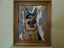 CANEVAS CHIEN ENCADRE