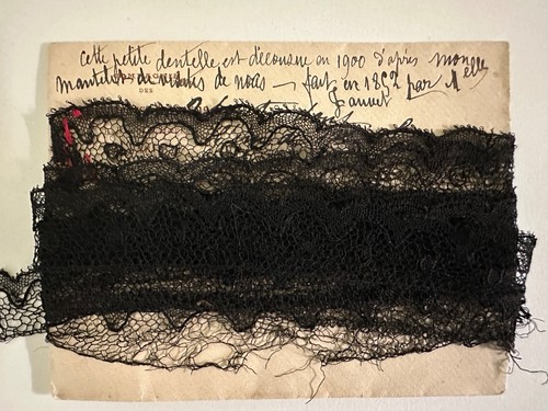 Dentelle noire ancienne - dentelle,