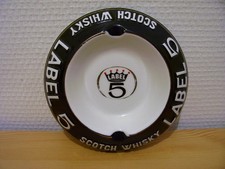Cendrier faience Label 5 Scotch Whisky par le Moulin des Loups Vintage 1970