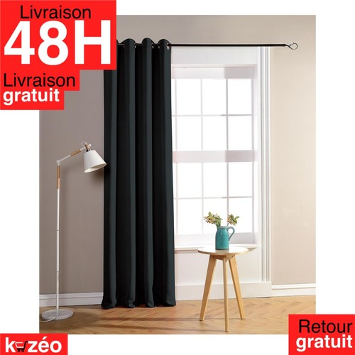 Rideau occultant noir homerokk - noir,